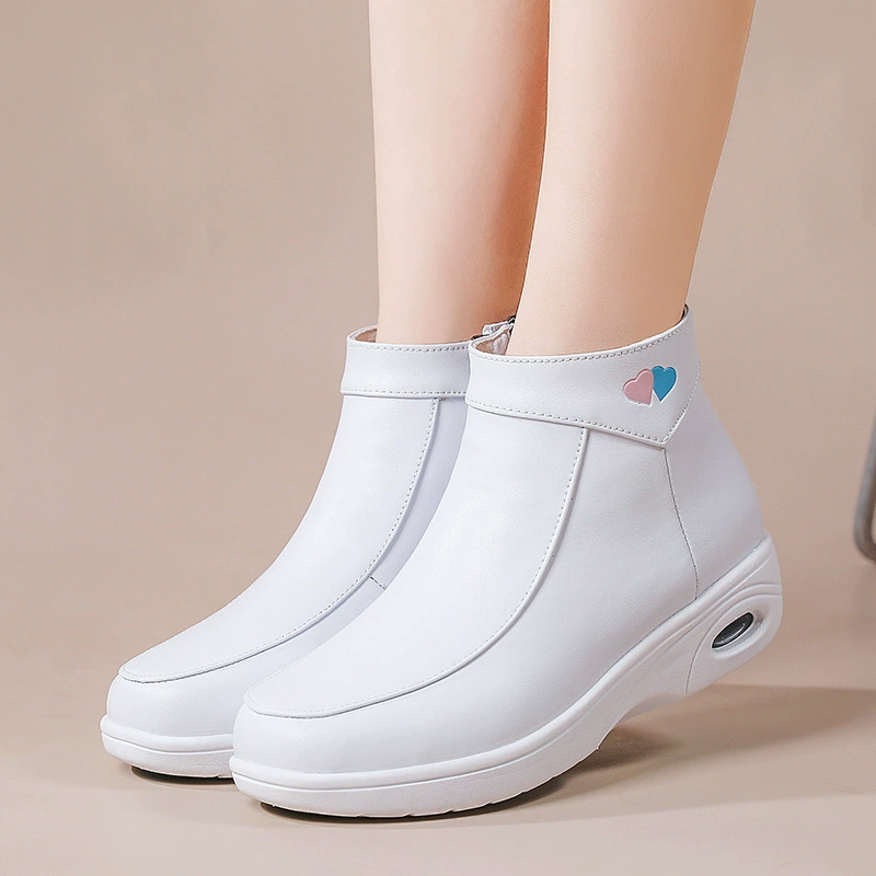 Трансграничные медицинские туфли на воздушной подушке для женщин, с мягкой подошвой, дышащие, увеличивающие рост, не утомляющие, нескользящие, на флисовой подкладке, на толстой подошве для медработников