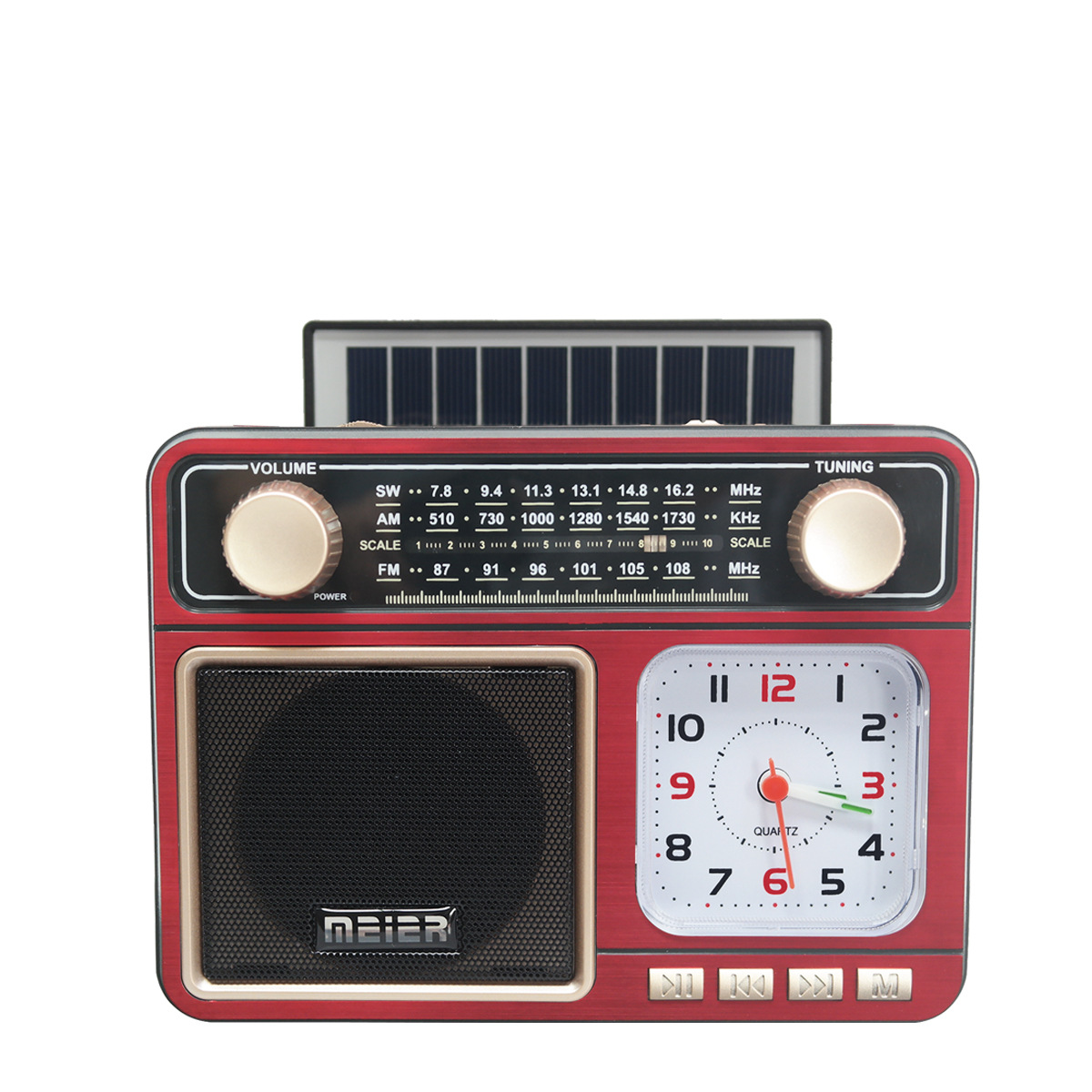 MD-929-S solar retro transfronterizo Bluetooth audio linterna exterior portátil con reloj radio portátil