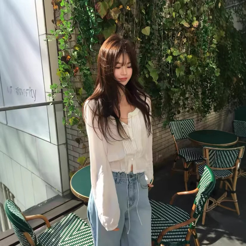 Now Available: Korean Designer Vegetable Lace-Up Shirt, Korean-Style Women's Clothing, Sweet and Girly Style, Slimming Top Now Available: Korean Designer Vegetable Lace-Up Shirt, Korean-Style Women's Clothing, Sweet and Girly Style, Slimming Top