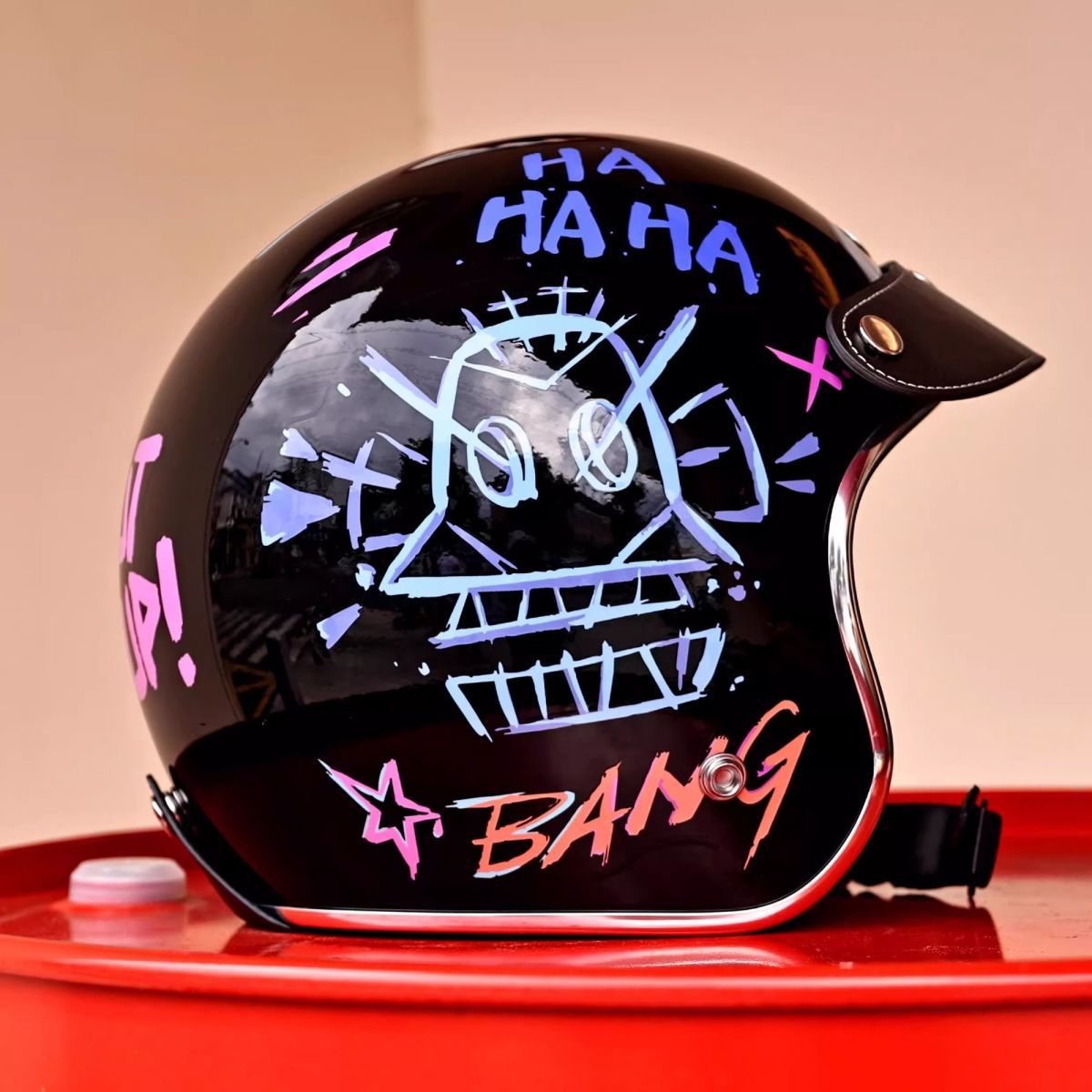 Taiwan JEF Retro 3/4 Motorcycle Helmet Men Women 3C