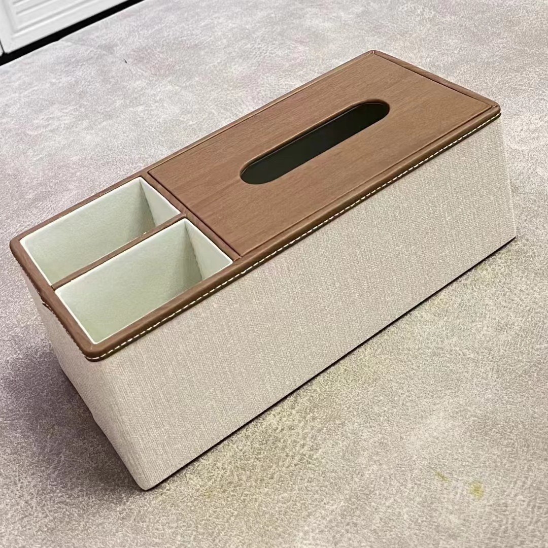 Simple caja de pañuelos de cuero Hotel Club B & B hogar sala de estar mesa de café caja de almacenamiento caja de pañuelos de cuero multifuncional