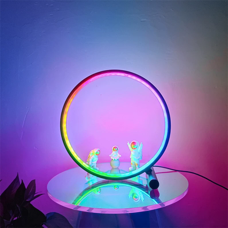 Сенсорный переключатель креативный светодиодная настольная лампа прикроватная головка RGB фантомный пульт дистанционного управления кольцо гостиная спальня ночная лампа