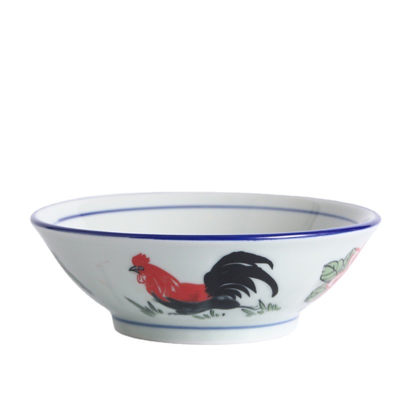 雄鶏碗旧式レトロ古典tvbレトロ鶏公碗陶磁器家庭用商用闘笠碗大雄鶏麺碗|undefined
