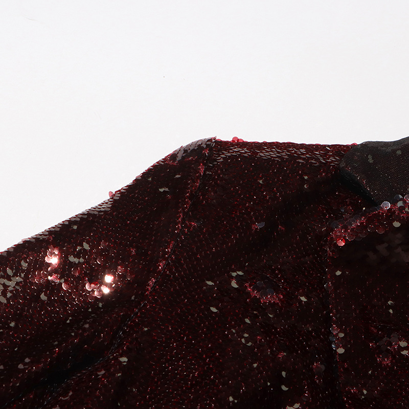 Giacca blazer donna elegante con paillettes scollo a v slim fit sera_voghion.com