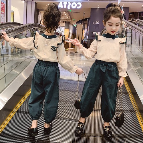 Girl's Fashion Outfit Spring New Stylish Mid-child Spring and Autumn Trendy Girl Spring Clothes 10 Years Old