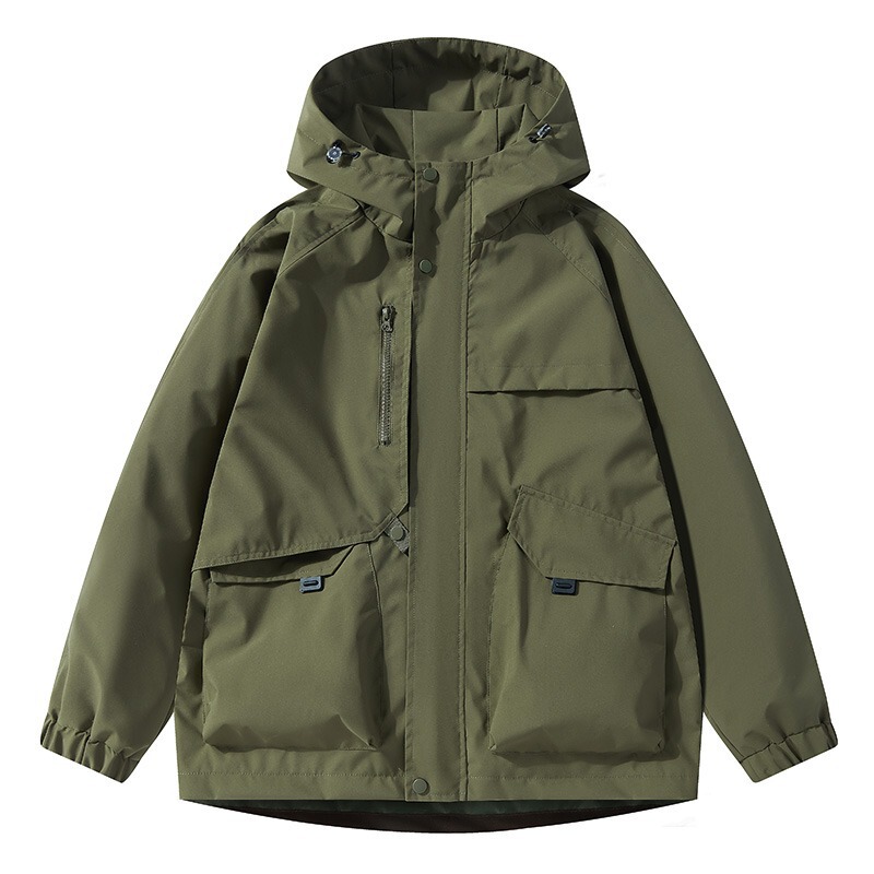 American Outdoor Hooded Jacket Men's Spring and Autumn Loose Functional Windproof Sports Workwear Couple Jacket