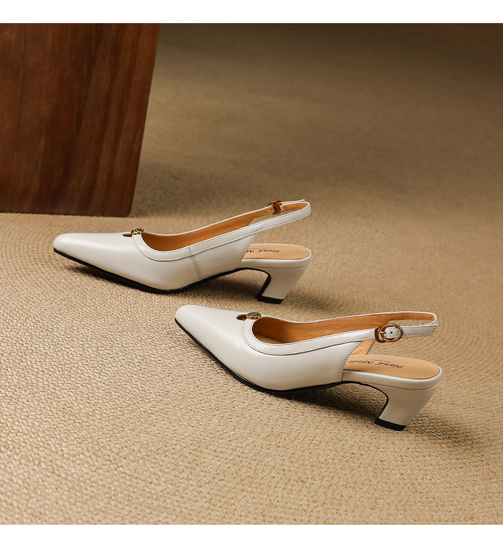 Sandal nữ mũi hở quai ngang gót thấp phong cách Hàn Quốc — đen chi tiết 14