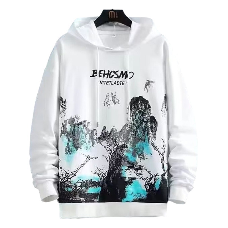 Suéter con capucha marca de moda para hombre Otoño e Invierno ropa superior forrada de lana suelta traje de estudiante casual de moda coreana