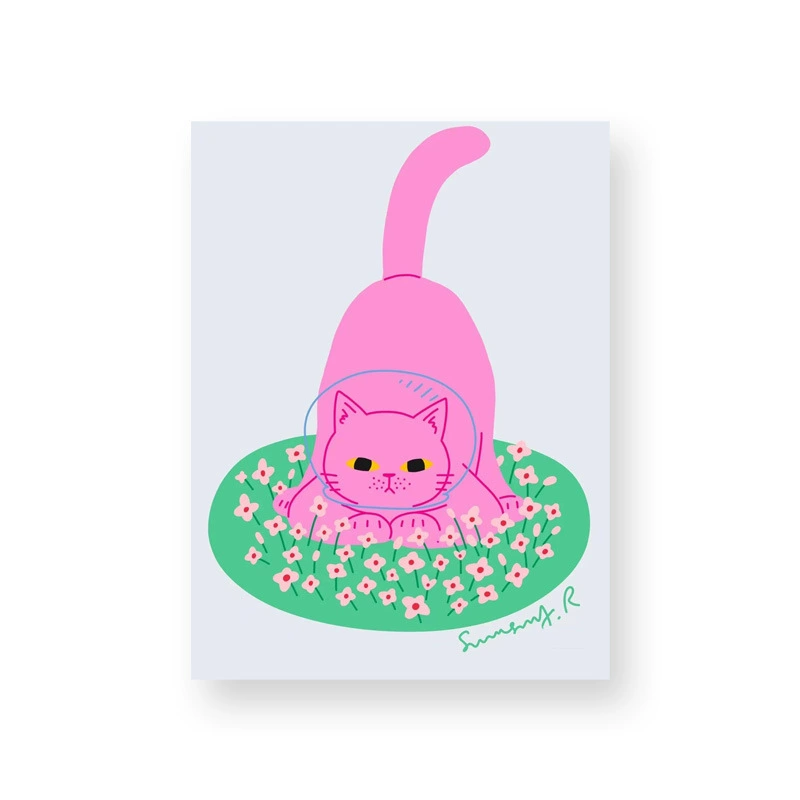 Масляная картина на холсте Meow Star Decper-up, минималистичное аниме, несколько размеров постера