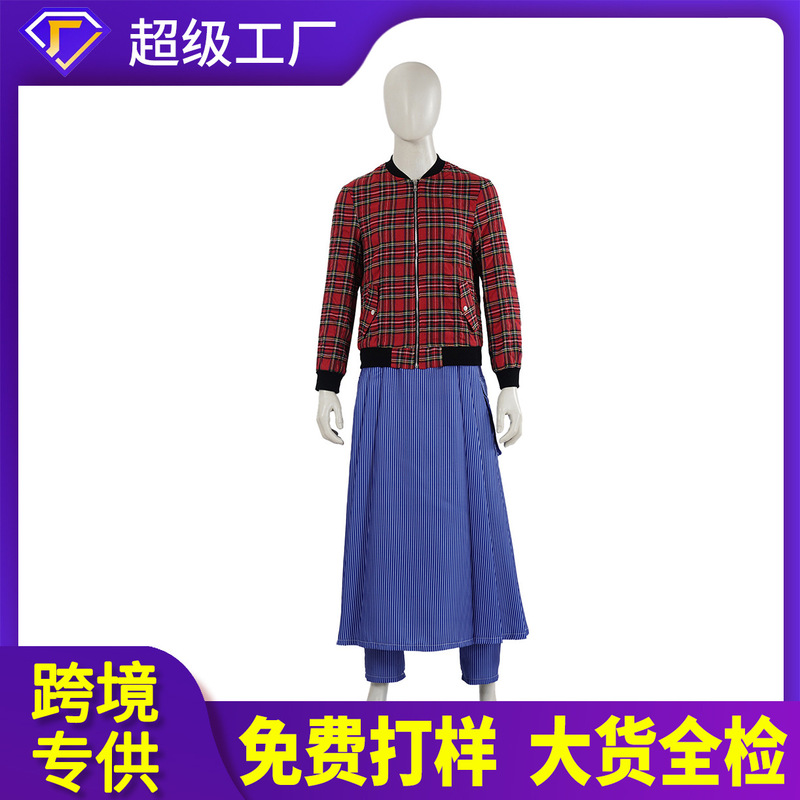 Halloween Costume Doctor Who 2 Cosplay Red Plaid Jacket Outwear Suit Factory Wholesale Halloween Costume Doctor Who 2 Cosplay Red Plaid Jacket Outwear Suit Factory Wholesale