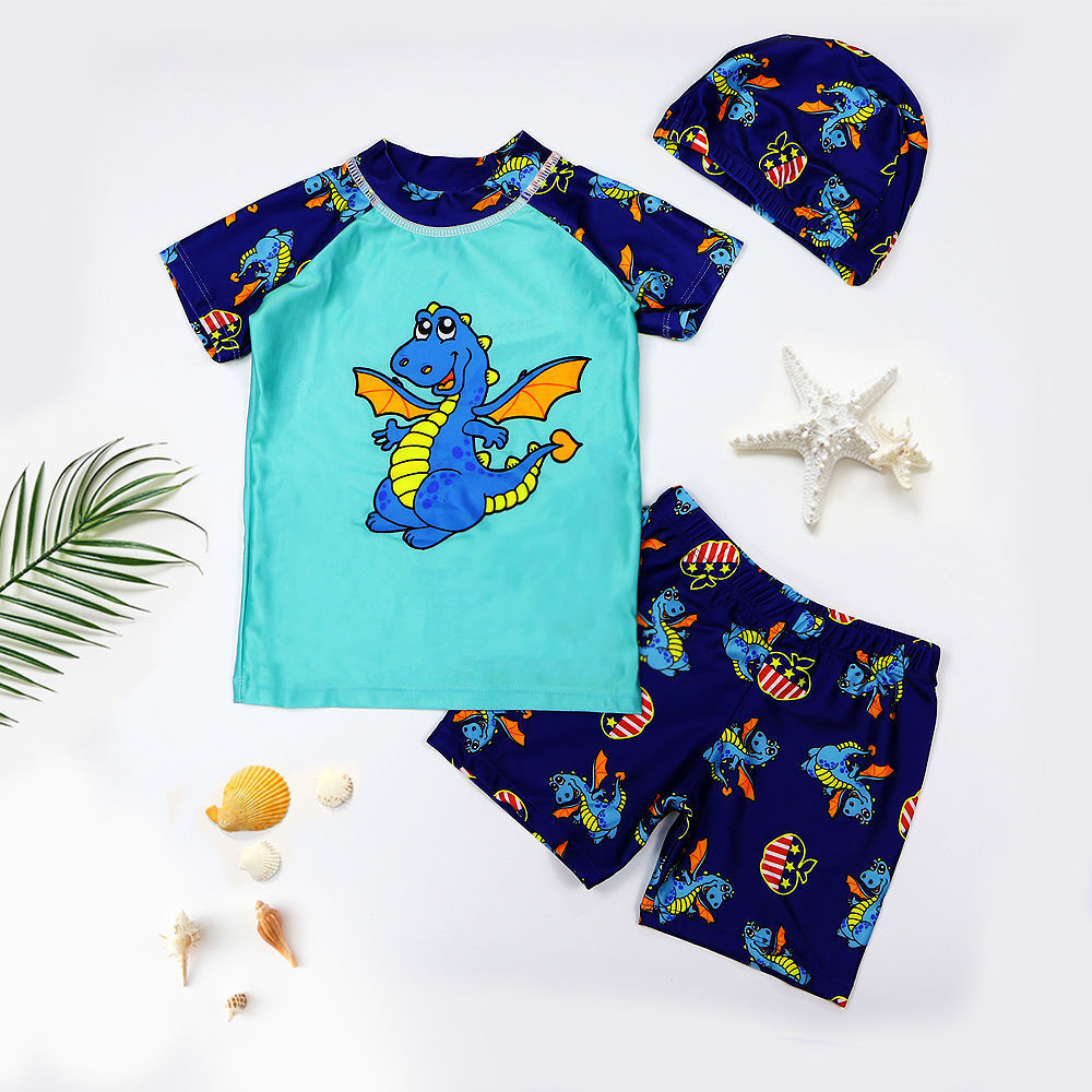 Children's cartoon quick dry swimwear for boys