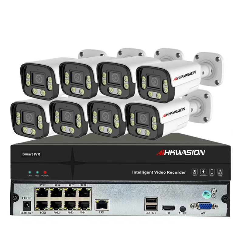 Cross-border surveillance camera outdoor 4-way 8-way high-definition infrared night vision factory supermarket POE monitoring equipment set