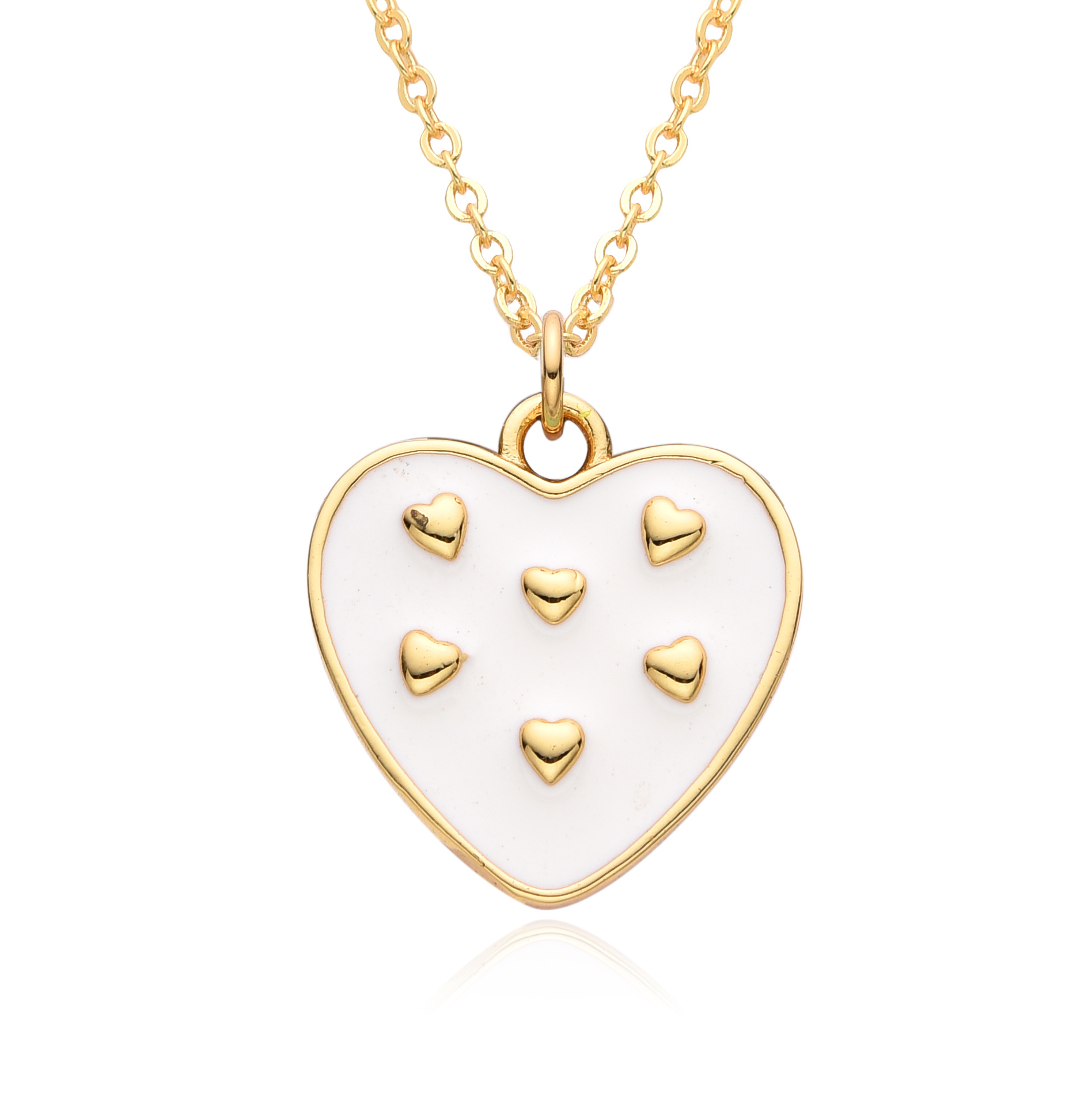 12g Weight Copper Pendant Material Pendant Necklace Classification Copper Chain Material 1 Piece Quantity Holiday, Daily, Street Occasion Copper Material Heart Shape Pattern Women's Gender Casual, Simple Style Style Copper Heart Shape Pendant Necklace 6