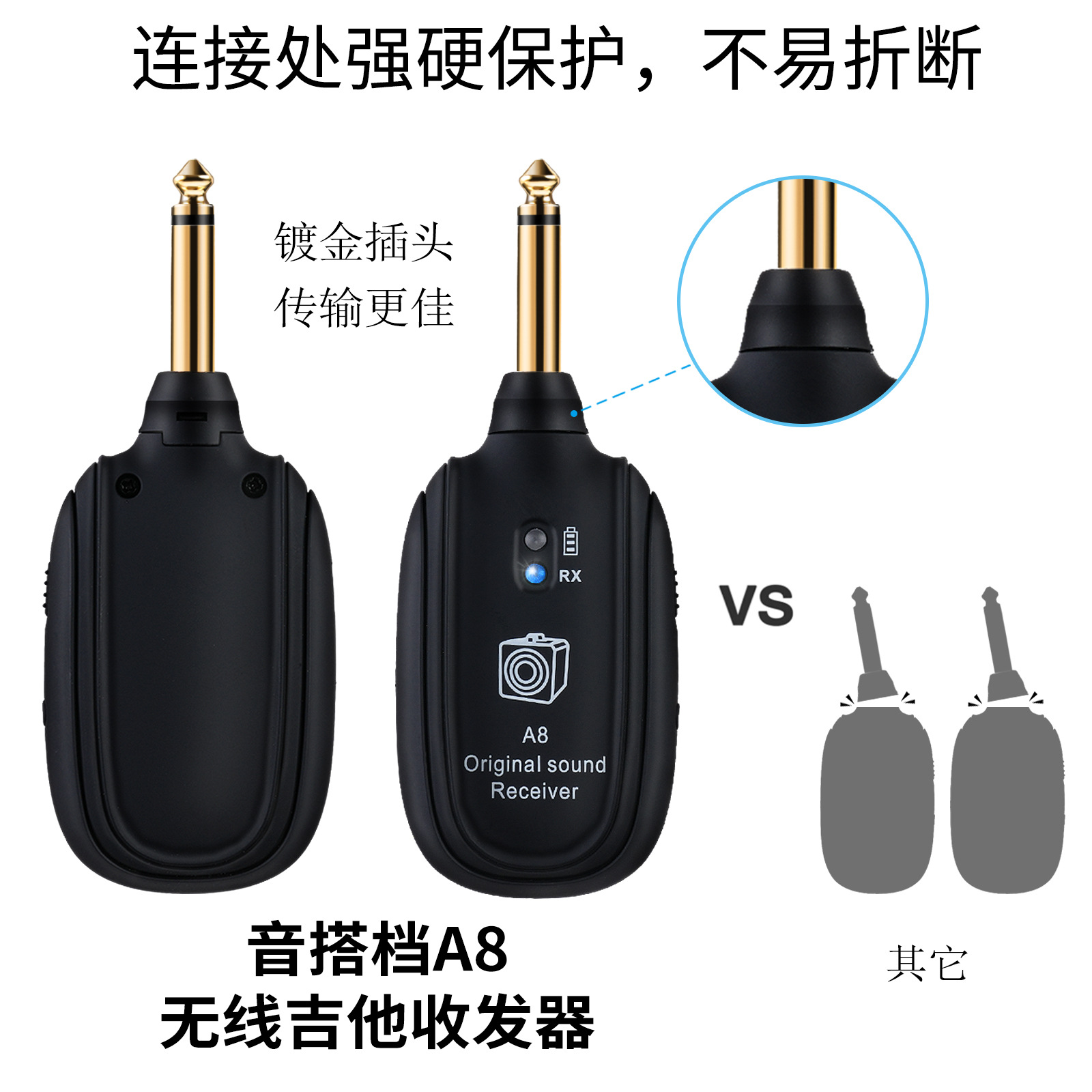 (2개) 국경 기타 무선 전송 시스템 전기 기타베이스 픽업 무선 송수신기 2.4G 무선 수신