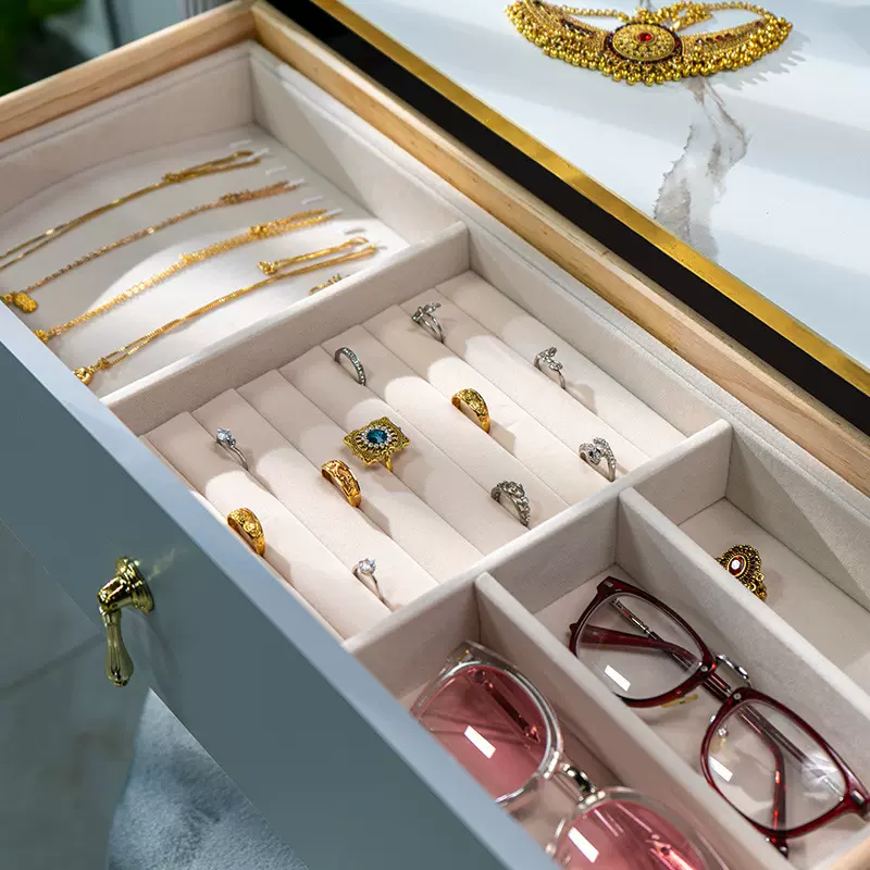 定制首饰盒尺寸绒布戒指托盘项链耳钉收纳手表盒衣柜梳妆台收纳盘