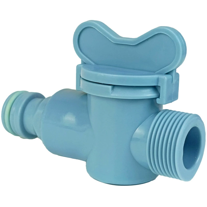 DeYi 6-minute high flow pacifier direct-through hose connection water pipe quick connector two-way dual-pass valve with switch valve