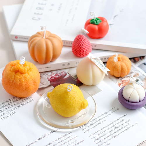 Meimuer various fruit cake candle diy silicone mold creative lemon strawberry ugly orange candle mold