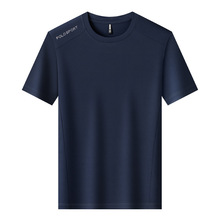 2025夏季冰丝速干短袖T恤薄款宽松运动休闲短袖印花个性男T恤短袖