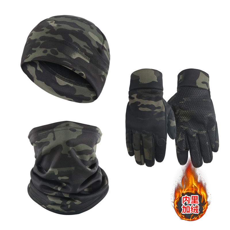 invierno gorra de camuflaje guantes de ciclismo guantes tácticos de caza al aire libre