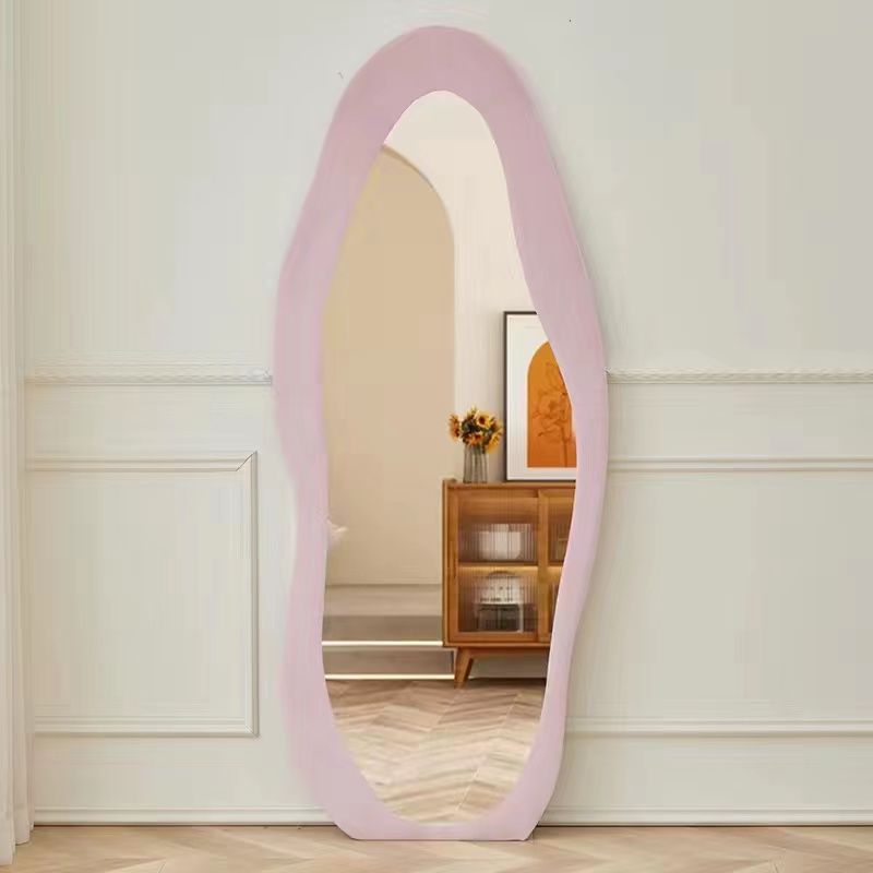 Espejo de cuerpo entero de viento crema Espejo de suelo Espejo de prueba Nórdico Colgar pared dormitorio sala de estar Espejo de vestir nubes de forma extraña image 9