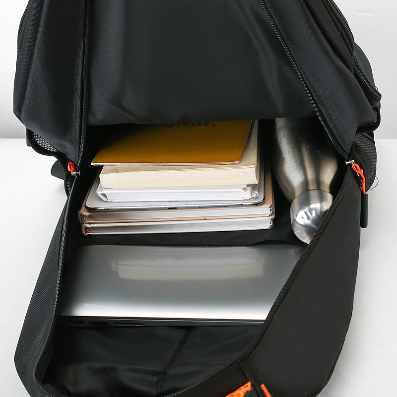 Bolsa para computadora de nailon de negocios para hombres con carga USB, mochila de gran capacidad, reducción de carga al aire libre, mochila escolar para estudiantes de secundaria