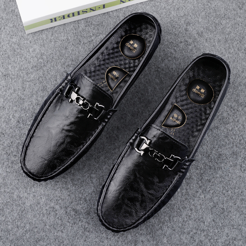 Zapatos de cuero casuales de lujo ligero de cuero de un pie de calzado de conducción de un hombre zapatos de Lefour de suela suave
