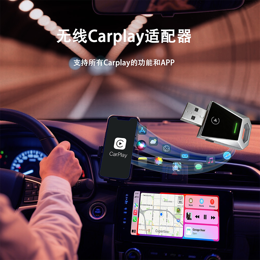 Wireless CarPlay Box Android Auto 2-in-1 Car Connectivity Smart Button RGB Light Adapter