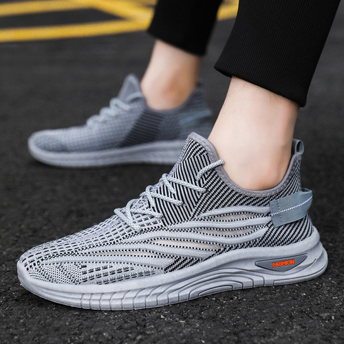 Men's shoes, summer breathable and versatile sports shoes, casual soft elastic mesh men's shoes, cold sticky running shoes, flying woven coconut shoes