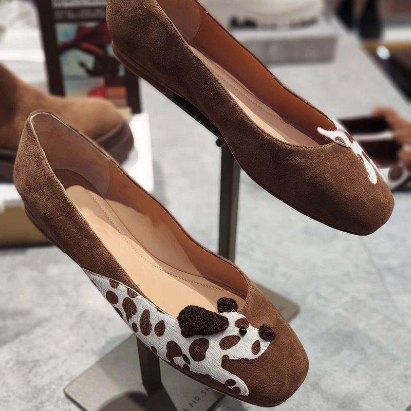 Maillard Style~~Khaki Cute Flat Boat Shoes for Women, Retro Versatile Soft Sole Soft Surface Square Toe Shoes (Tax Not Included) Maillard Style~~Khaki Cute Flat Boat Shoes for Women, Retro Versatile Soft Sole Soft Surface Square Toe Shoes (Tax Not Included)