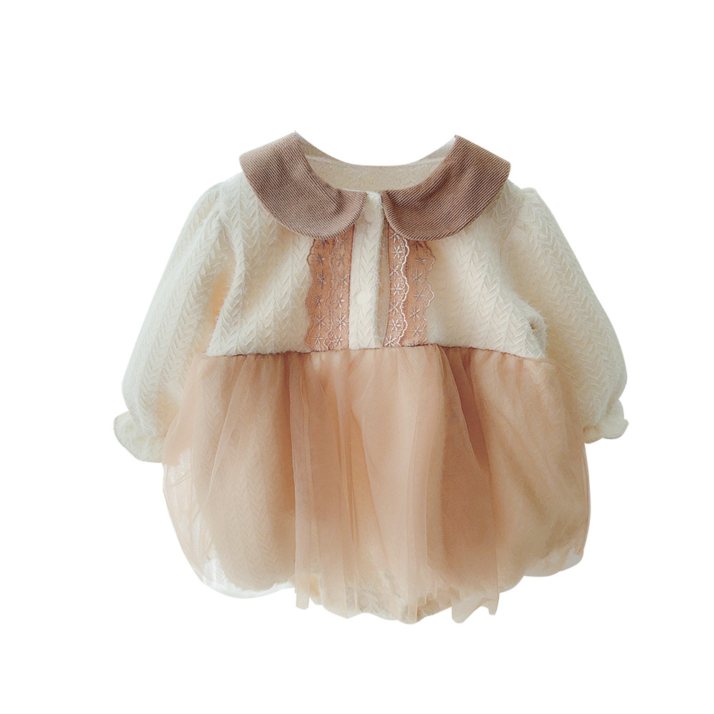 2025 nueva ropa para niños coreanos, mameluco triangular para bebés, mameluco para bebés, manga larga más terciopelo, malla francesa, pedo