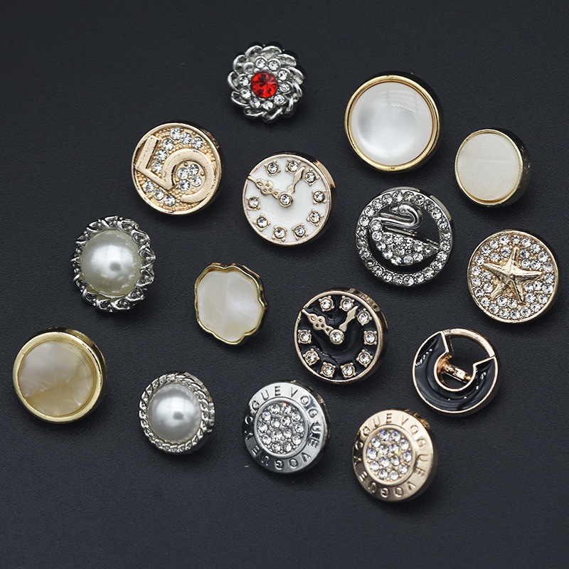 High quality metal point oil diamond shirt button thin edge Pearl knitted cardigan coat cuff button High quality metal point oil diamond shirt button thin edge Pearl knitted cardigan coat cuff button