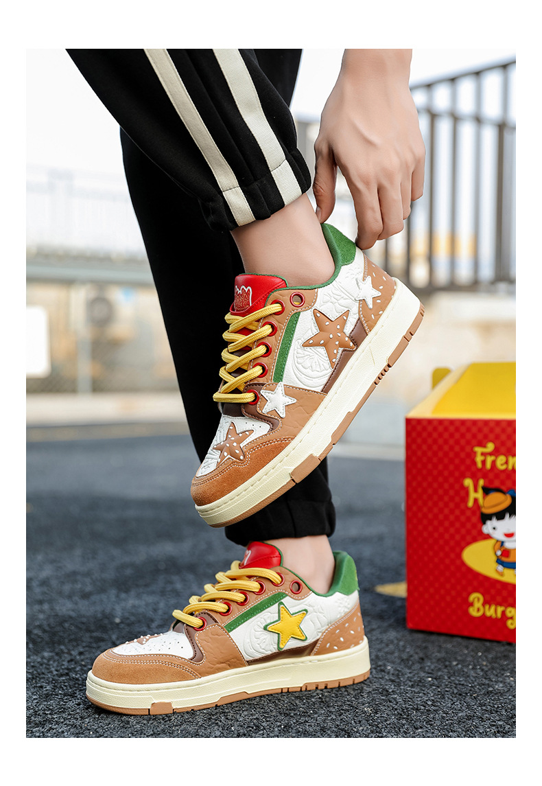 Damenschuhe Nischendesign Damenschuhe White Deer im gleichen Stil Hamburger Sternschuhe Nationaler Trend dicke Unterseite vielseitige Freizeit-Sneaker für Damen_voghion.com