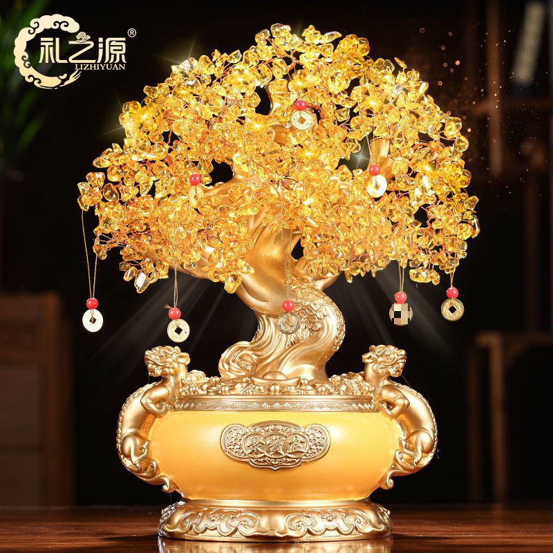 선물 CITRINE 행운의 나무 장식품 풍요의 원천 돼지 저금통 와인 캐비닛 장식 집들이 예스 케