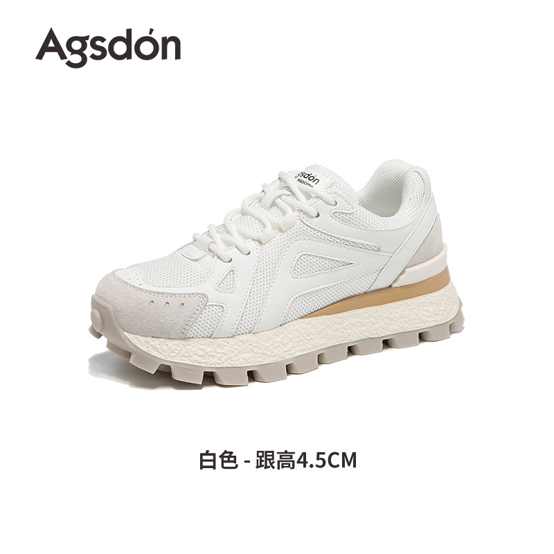 奥古狮登厚底德训鞋女2025新款秋季软底小个子休闲阿甘板鞋小白鞋|undefined