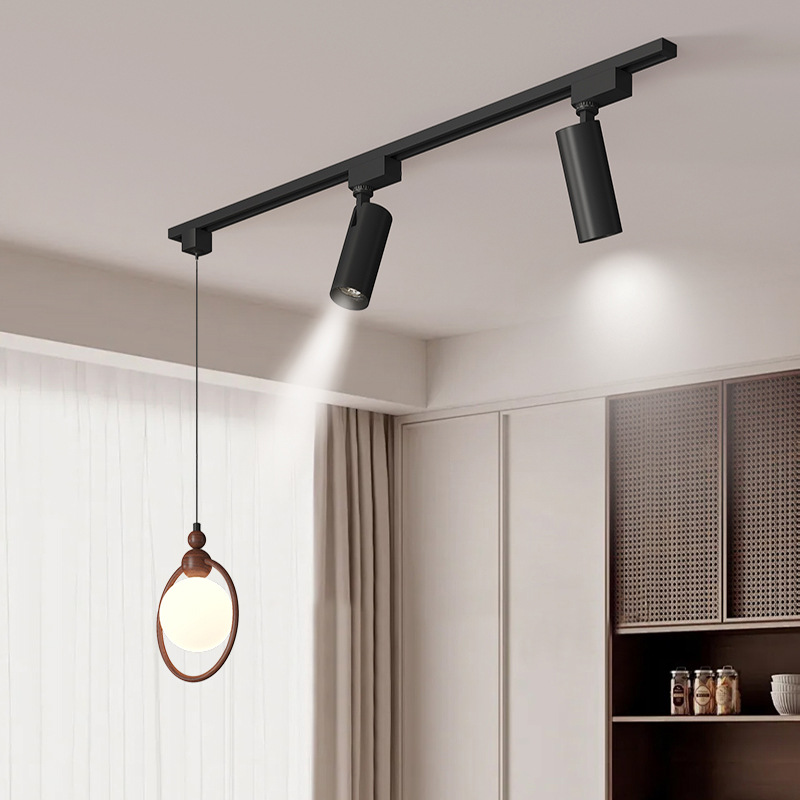 Candelabro de restaurante de estilo medio, lámpara de mesa de comedor OVNI personalizada, nuevo foco de riel, lámpara de barra de la isla de línea colgante 2025