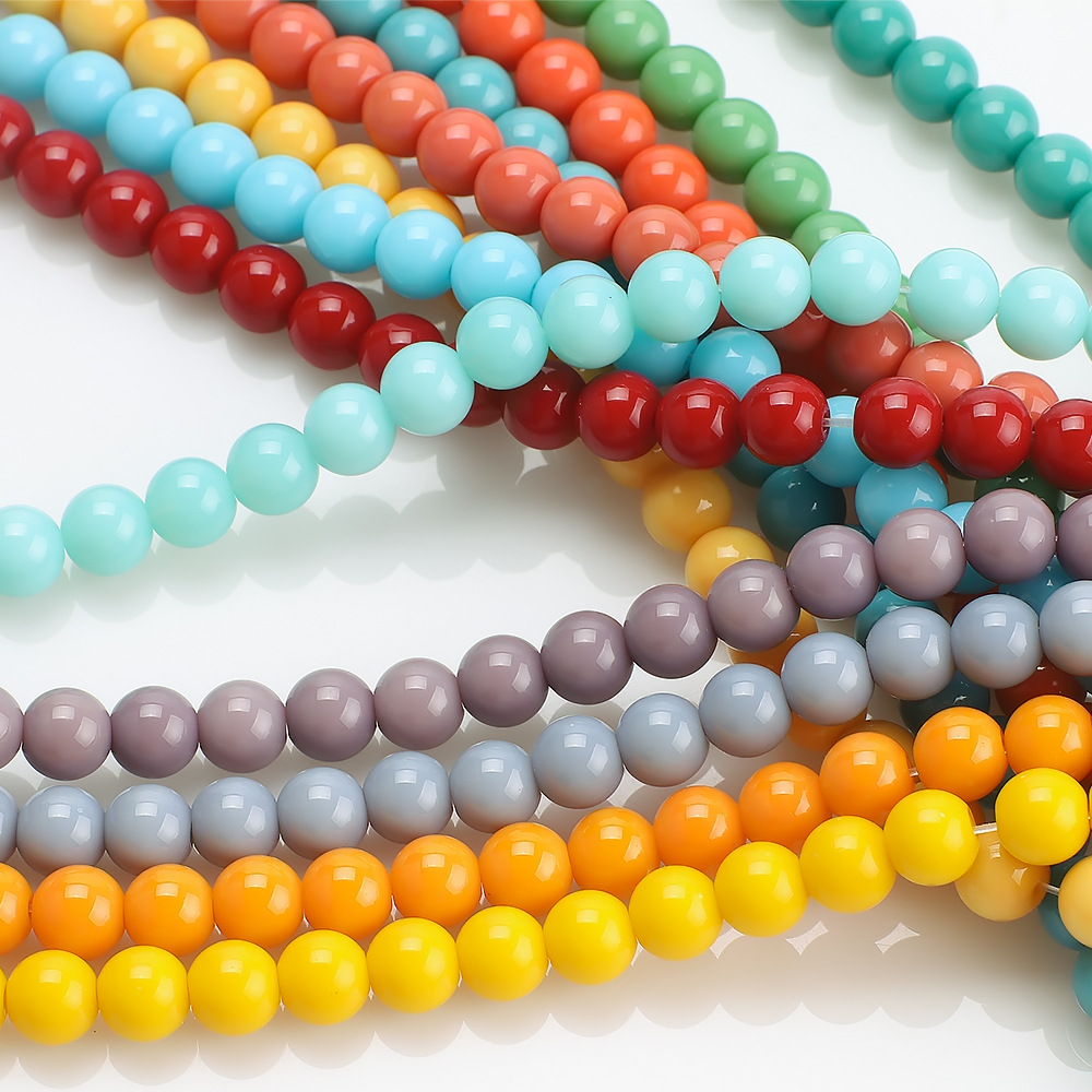 Glass matte beads