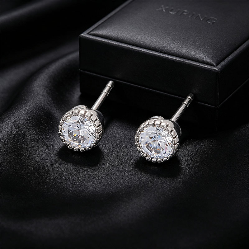 Aretes Geométricos Circulares de Aleación de Cobre Galvanizado para Mujer