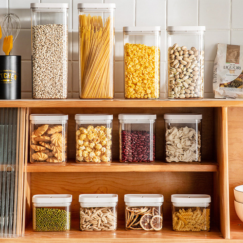 PET sealed cans grain storage cans kitchen food grade transparent plastic boxes snack dry goods storage cans