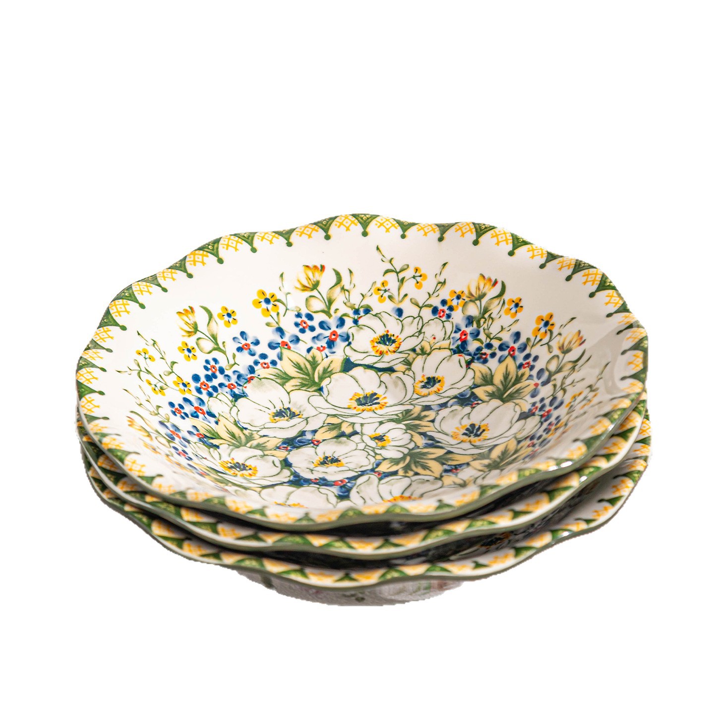 Nuevo estilo bohemio creativo de cerámica retro cubiertos de arroz platos de inmersión platos de plato de pescado set