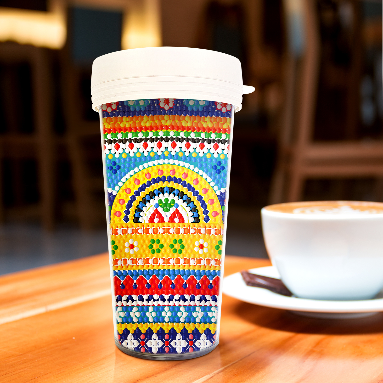 Pintura de diamantes alrededor de la nueva pintura de diamantes DIY taza de agua de diamante completo pegatinas artesanales de dibujos animados botella de agua de doble capa