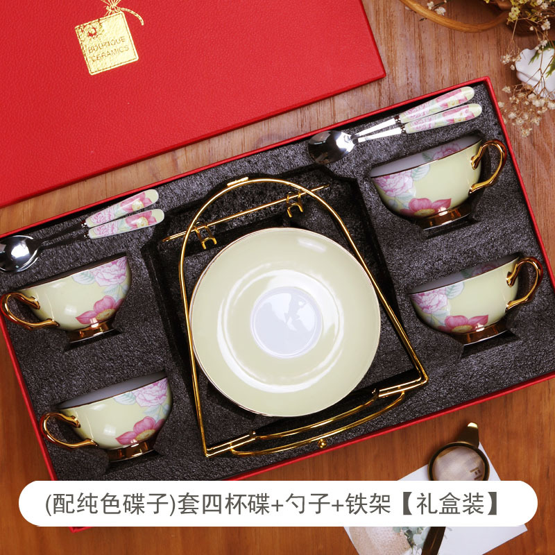 China de hueso taza de café y platillo traje hogar europeo lujo británico tarde té Taza de cerámica juego de té caja de regalo traje
