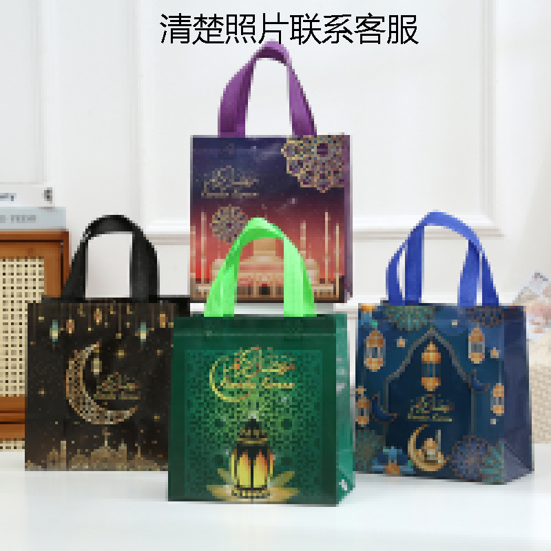 跨境东南亚月亮无纺布袋创意卡通购物礼品袋印花个性防水袋批发