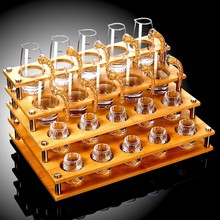 轻奢高档创意水晶玻璃金箔金山白酒杯一口杯家用套装刻度分酒器