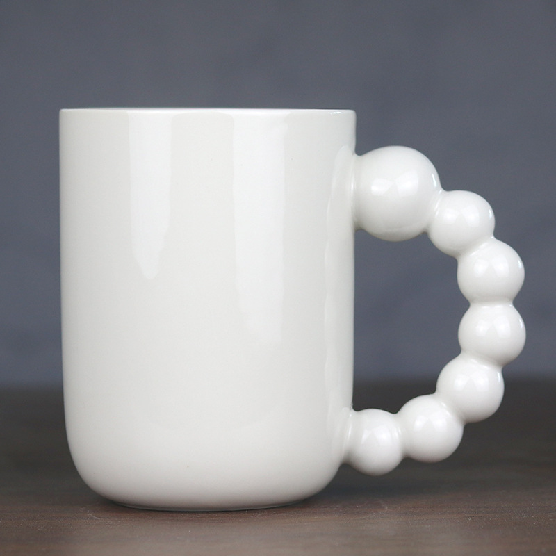 Taza de cerámica blanca pura Taza de gran capacidad para oficina en el hogar Taza de té simple para niños Taza para beber Hotel
