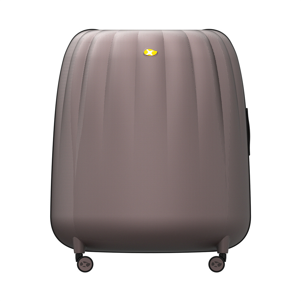 Vali nhựa PC size cabin 20 inch thiết kế vỏ trứng bánh mì độc đáo, bánh xe đa hướng êm ái, khóa mật khẩu — Màu cà phê
