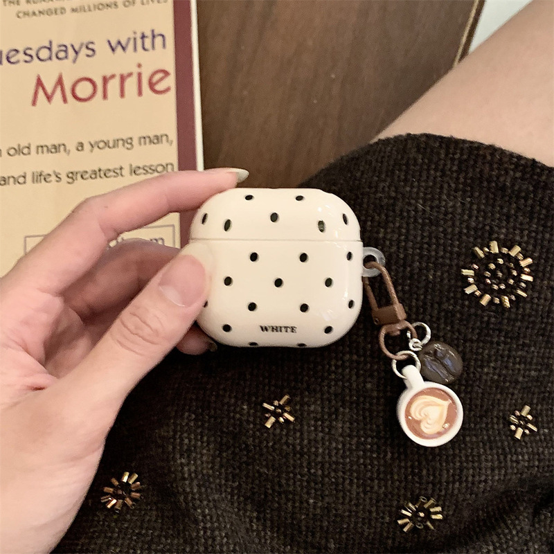 Minimalist polka dot case suitable for AirPods Pro 3rd generation, 4th generation, Pro 2nd generation, Apple Bluetooth earphone case for women