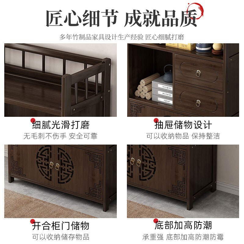 茶水柜家用茶柜置物架茶叶架子茶室茶桌边柜茶壶茶具收纳架展示柜|undefined