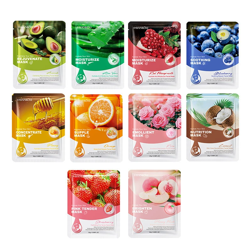 Маска для лица FAYANKOU Rose & Fruit Sheet Masks, 25 г, одноразовый пакет, увлажнение