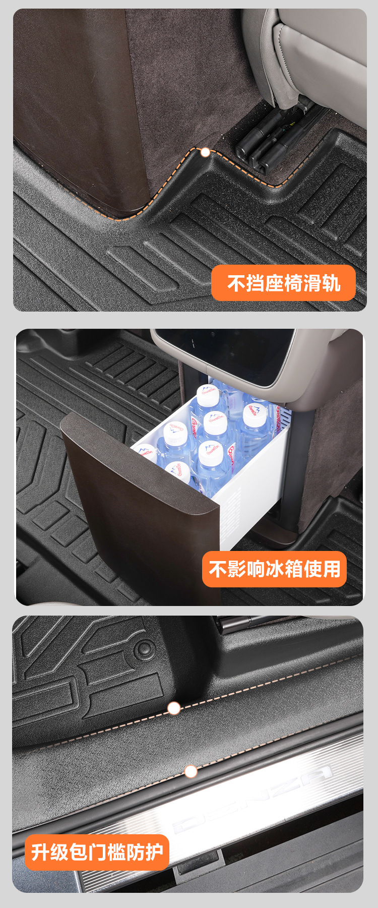 Suitable for Denza N9 full coverage 25-26 model six-seater floor mat modification kit, threshold accessories, interior TPE car floor mats