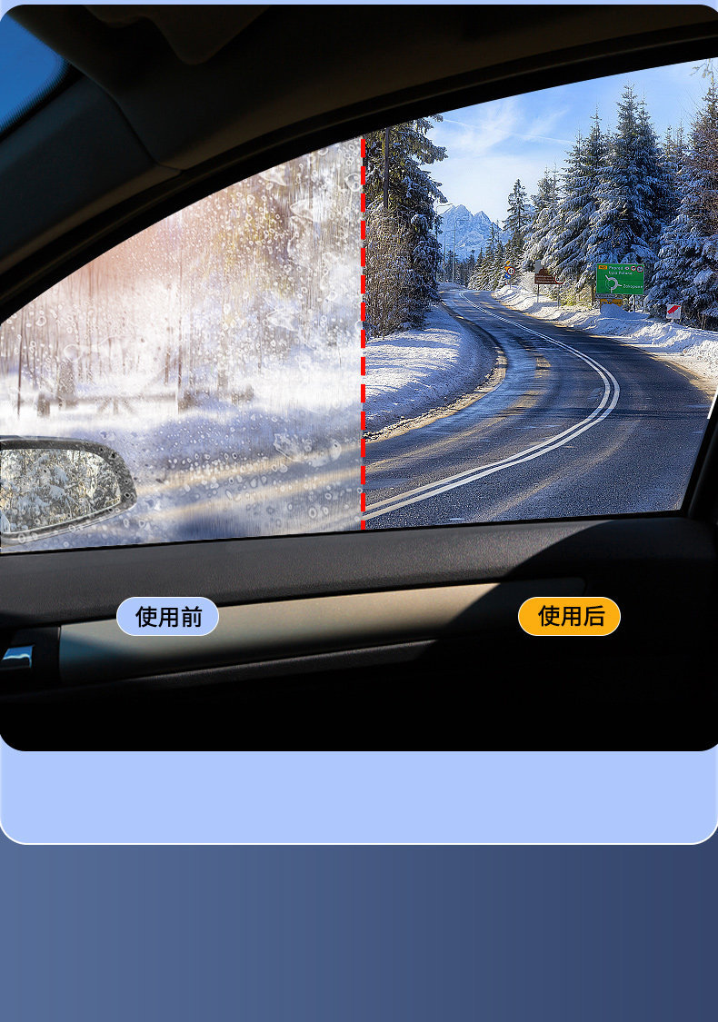 Anti-Fog Agent for Car Rearview Mirror, Rain-Proof Glass Spray, Windshield Long-Lasting Car Interior Winter Window Defogging Artifact